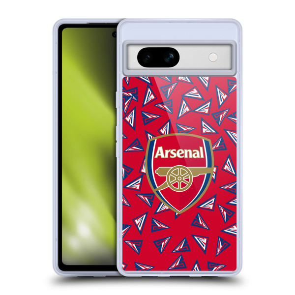 Arsenal FC Logos Geometric Pattern Soft Gel Case for Google Pixel 7a