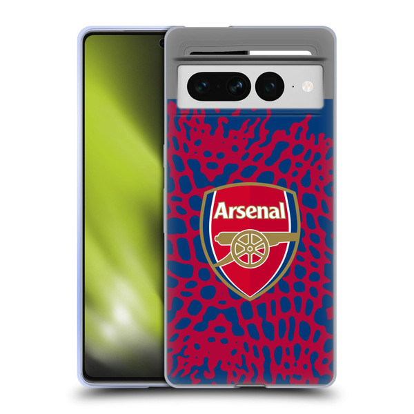 Arsenal FC Logos Animal Pattern Soft Gel Case for Google Pixel 7 Pro