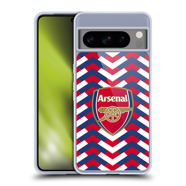 Arsenal FC Logos Zigzag Soft Gel Case for Google Pixel 8 Pro