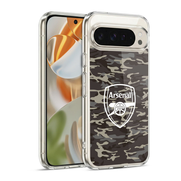 Arsenal FC Logos Camouflage Soft Gel Case for Google Pixel 9 / Pixel 9 Pro