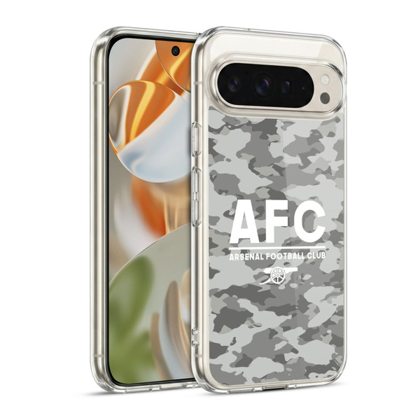 Arsenal FC Logos Camouflage Winter Soft Gel Case for Google Pixel 9 / Pixel 9 Pro
