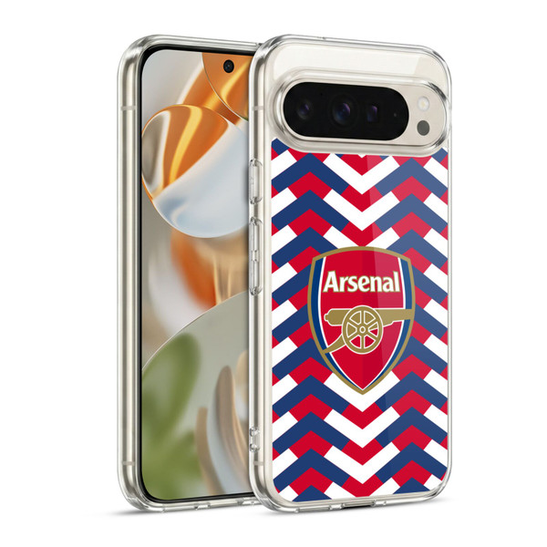 Arsenal FC Logos Zigzag Soft Gel Case for Google Pixel 9 / Pixel 9 Pro