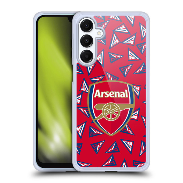 Arsenal FC Logos Geometric Pattern Soft Gel Case for Samsung Galaxy A16 5G & MagSafe