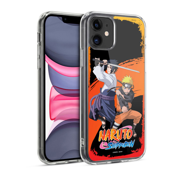 Naruto Shippuden Key Art Naruto And Sasuke Soft Gel Case for Apple iPhone 11
