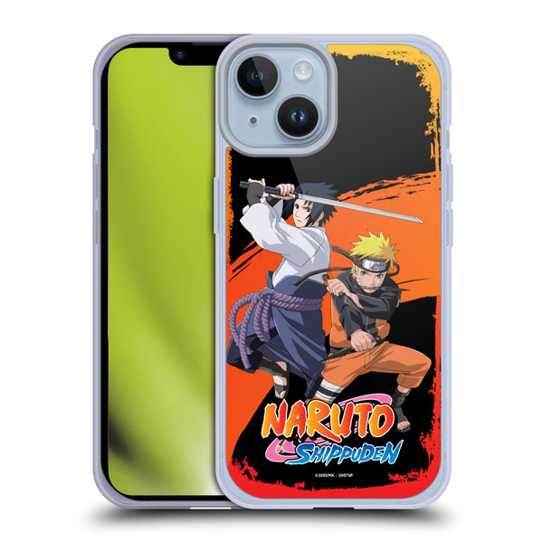 Naruto Shippuden Key Art Naruto And Sasuke Soft Gel Case for Apple iPhone 14