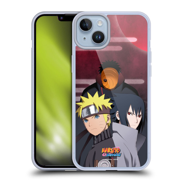 Naruto Shippuden Key Art Obito Naruto Sasuke Soft Gel Case for Apple iPhone 14 Plus & MagSafe