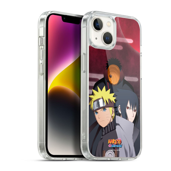 Naruto Shippuden Key Art Obito Naruto Sasuke Soft Gel Case for Apple iPhone 14 Plus & MagSafe