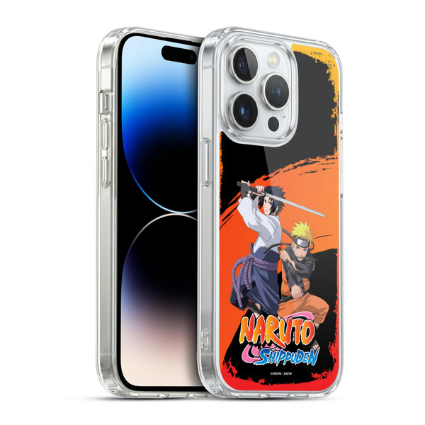 Naruto Shippuden Key Art Naruto And Sasuke Soft Gel Case for Apple iPhone 14 Pro & MagSafe