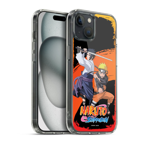 Naruto Shippuden Key Art Naruto And Sasuke Soft Gel Case for Apple iPhone 15 Plus & MagSafe