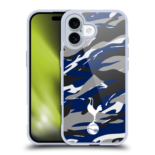 Tottenham Hotspur F.C. Badge Camouflage Soft Gel Case for Apple iPhone 16 & MagSafe