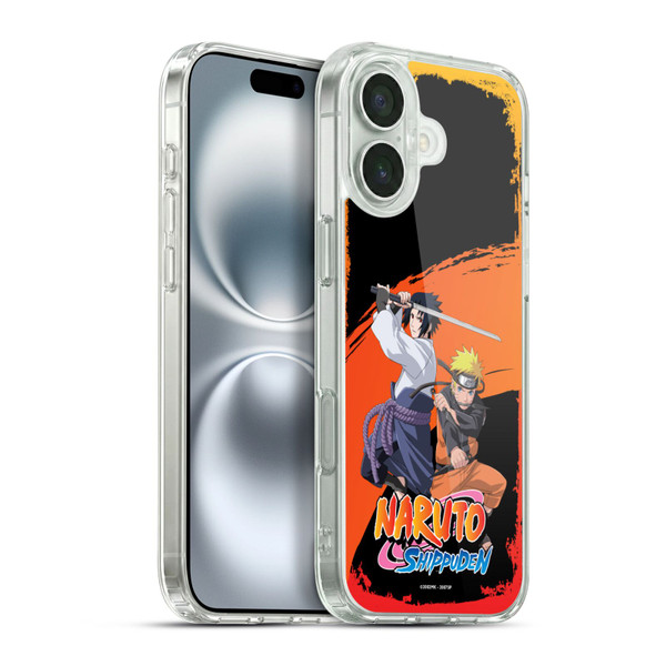 Naruto Shippuden Key Art Naruto And Sasuke Soft Gel Case for Apple iPhone 16 Plus & MagSafe