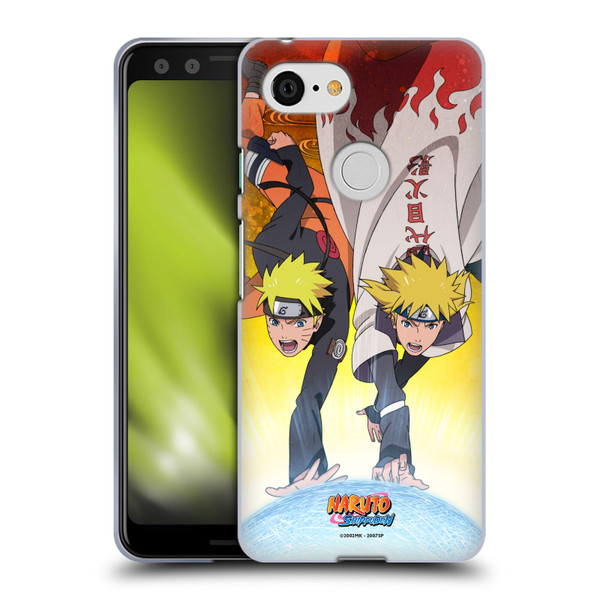Naruto Shippuden Key Art Naruto And Minato Soft Gel Case for Google Pixel 3