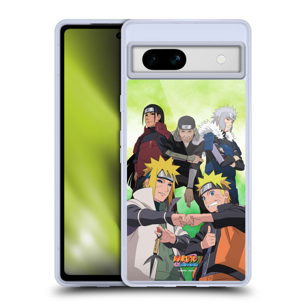 Naruto Shippuden Key Art Hokage Group Soft Gel Case for Google Pixel 7a