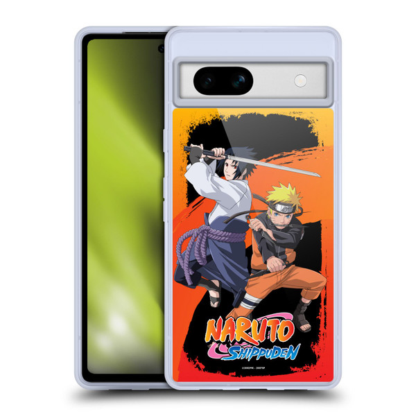 Naruto Shippuden Key Art Naruto And Sasuke Soft Gel Case for Google Pixel 7a