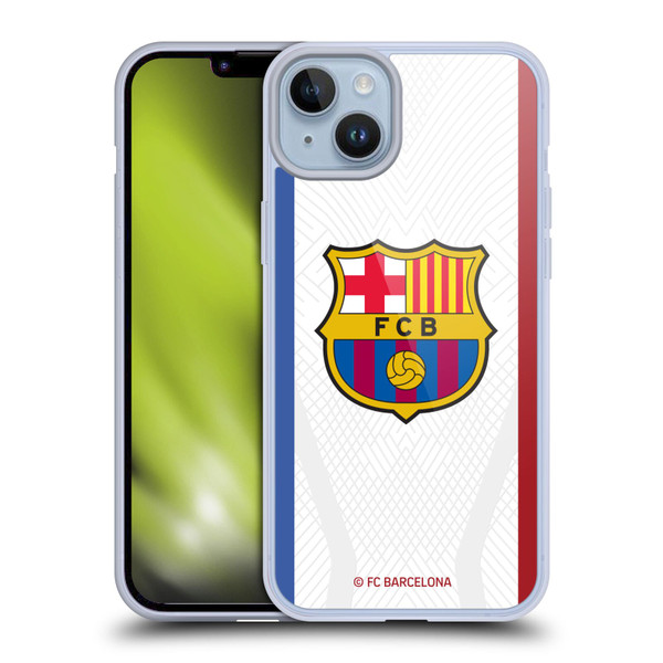 FC Barcelona 2023/24 Crest Kit Away Soft Gel Case for Apple iPhone 14 Plus & MagSafe