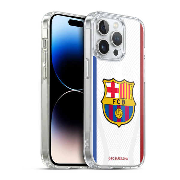 FC Barcelona 2023/24 Crest Kit Away Soft Gel Case for Apple iPhone 14 Pro & MagSafe