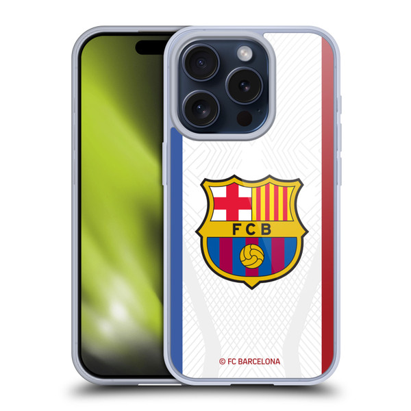FC Barcelona 2023/24 Crest Kit Away Soft Gel Case for Apple iPhone 15 Pro & MagSafe