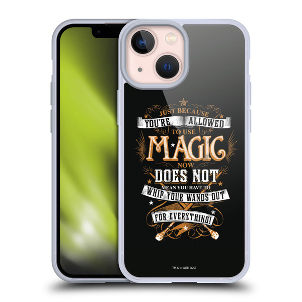 Harry Potter Deathly Hallows XIV Just Because Magic Molly Soft Gel Case for Apple iPhone 13 Mini & MagSafe