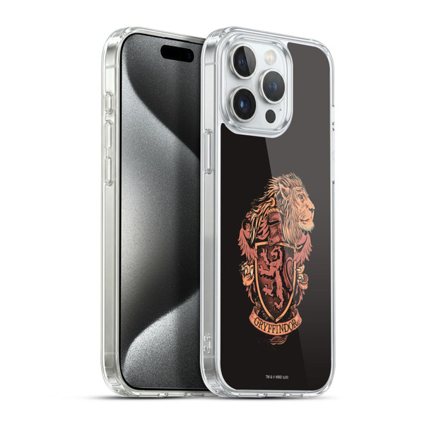 Harry Potter Deathly Hallows XIV Gryffindor Soft Gel Case for Apple iPhone 15 Pro Max & MagSafe