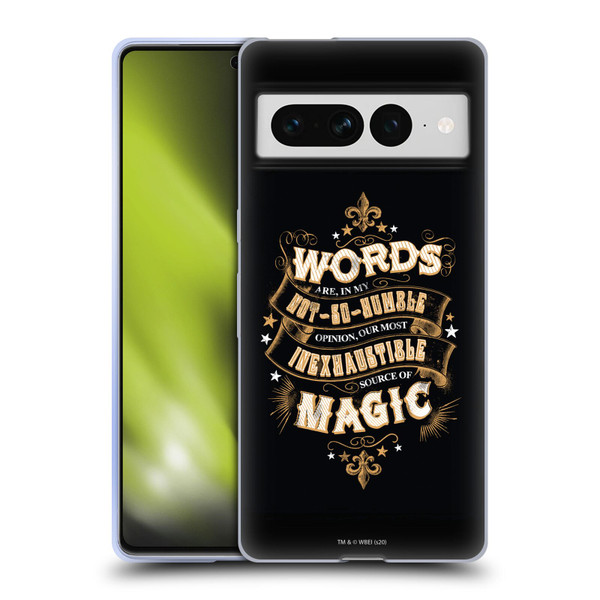 Harry Potter Deathly Hallows XIV Words Magic Dumbledore Quote Soft Gel Case for Google Pixel 7 Pro