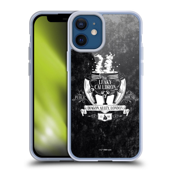 Harry Potter Locations Typography The Leaky Cauldron Soft Gel Case for Apple iPhone 12 Mini & MagSafe