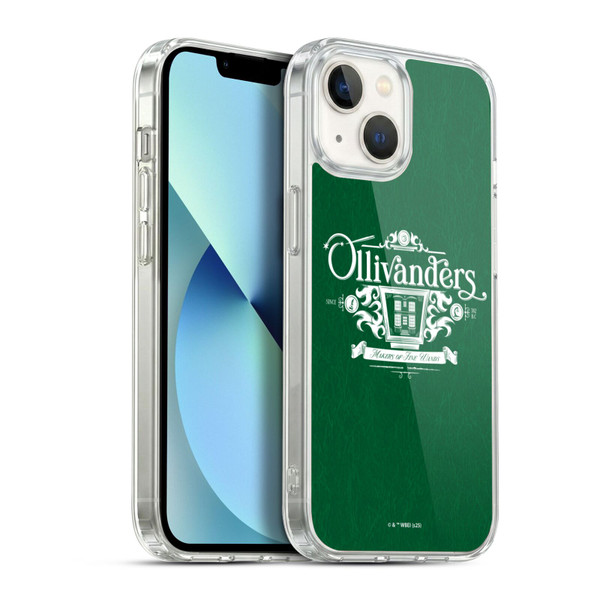 Harry Potter Locations Typography Ollivanders Soft Gel Case for Apple iPhone 13