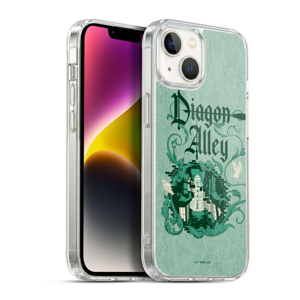 Harry Potter Locations Typography Diagon Alley Soft Gel Case for Apple iPhone 14