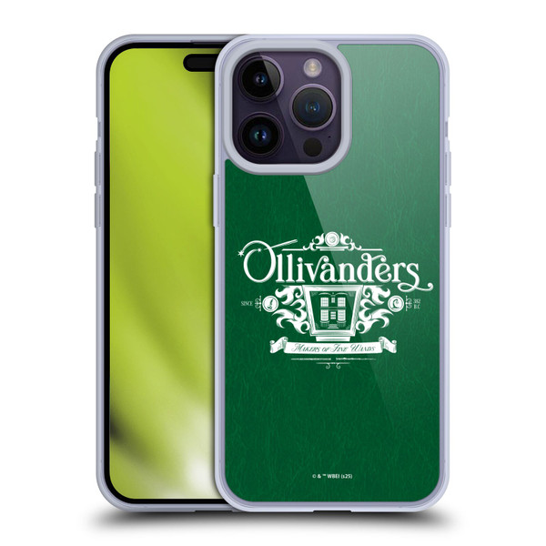 Harry Potter Locations Typography Ollivanders Soft Gel Case for Apple iPhone 14 Pro Max & MagSafe