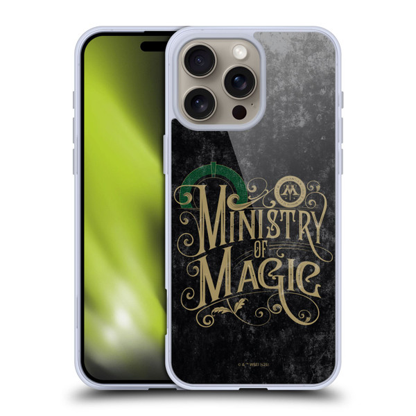 Harry Potter Locations Typography Ministry Of Magic Soft Gel Case for Apple iPhone 16 Pro Max