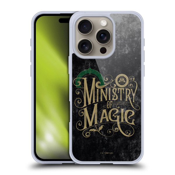 Harry Potter Locations Typography Ministry Of Magic Soft Gel Case for Apple iPhone 16 Pro