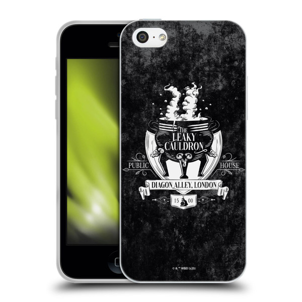 Harry Potter Locations Typography The Leaky Cauldron Soft Gel Case for Apple iPhone 5c