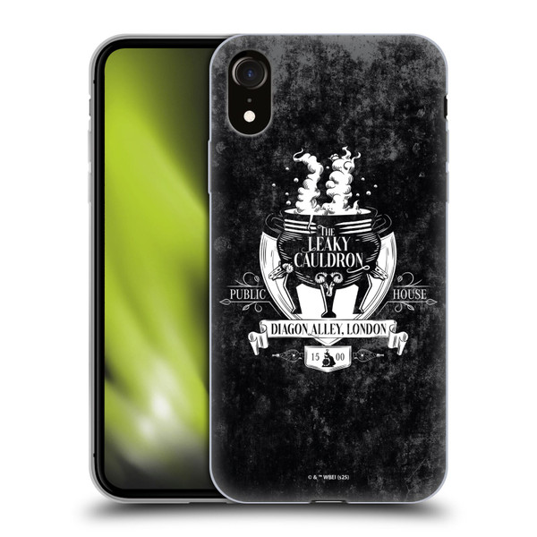 Harry Potter Locations Typography The Leaky Cauldron Soft Gel Case for Apple iPhone XR