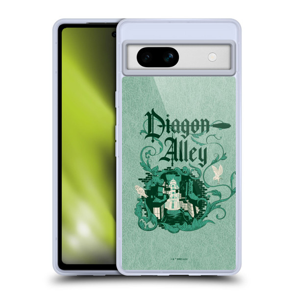 Harry Potter Locations Typography Diagon Alley Soft Gel Case for Google Pixel 7a