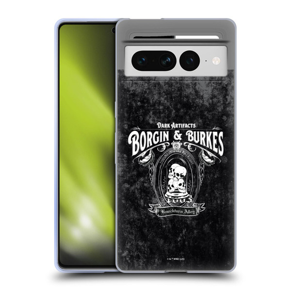 Harry Potter Locations Typography Borgin & Burkes Soft Gel Case for Google Pixel 7 Pro