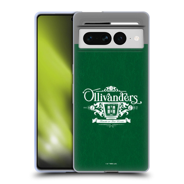 Harry Potter Locations Typography Ollivanders Soft Gel Case for Google Pixel 7 Pro