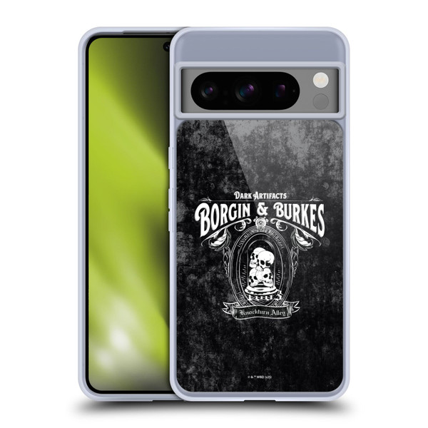 Harry Potter Locations Typography Borgin & Burkes Soft Gel Case for Google Pixel 8 Pro