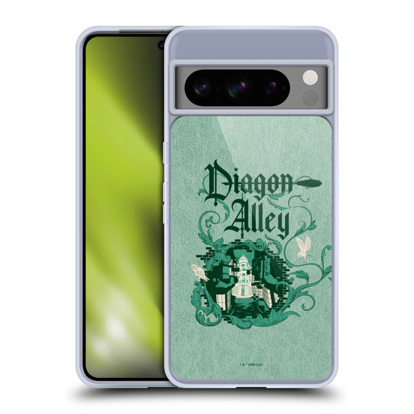 Harry Potter Locations Typography Diagon Alley Soft Gel Case for Google Pixel 8 Pro