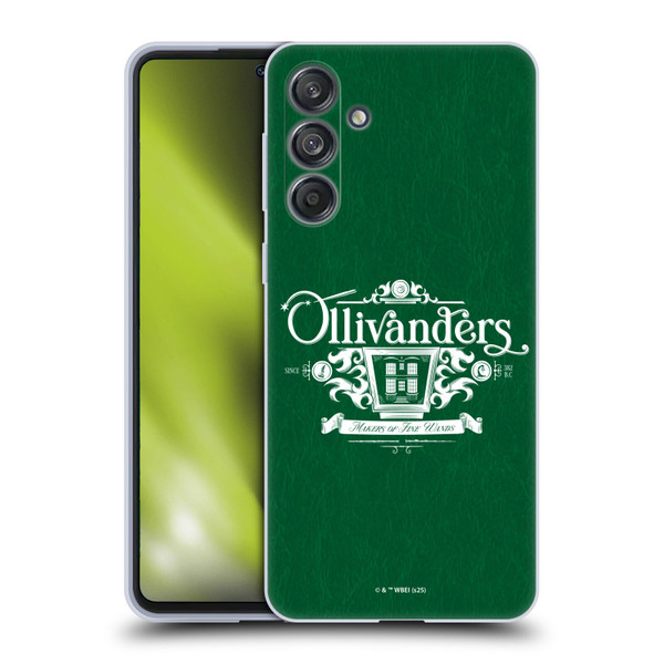 Harry Potter Locations Typography Ollivanders Soft Gel Case for Samsung Galaxy M55 5G
