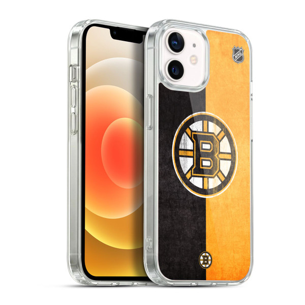 NHL Boston Bruins Half Distressed Soft Gel Case for Apple iPhone 12 / iPhone 12 Pro & MagSafe