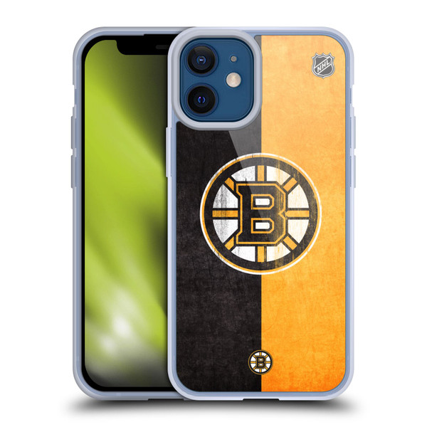 NHL Boston Bruins Half Distressed Soft Gel Case for Apple iPhone 12 Mini & MagSafe