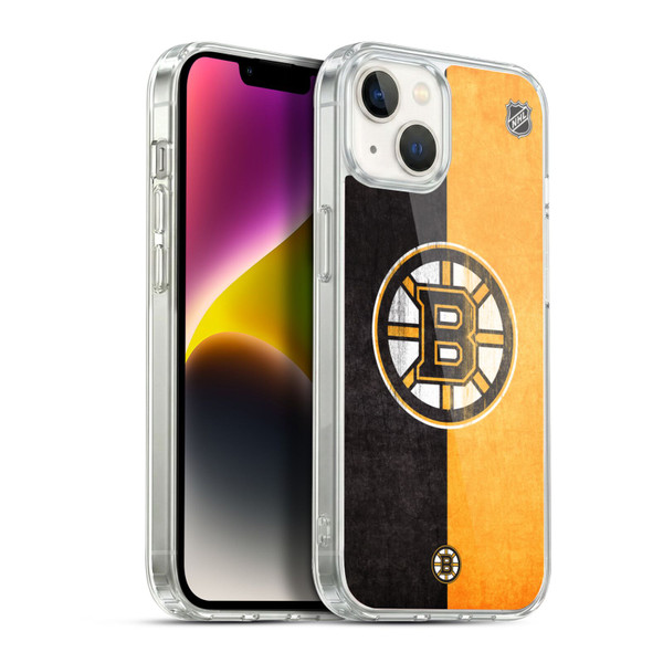 NHL Boston Bruins Half Distressed Soft Gel Case for Apple iPhone 14 Plus & MagSafe