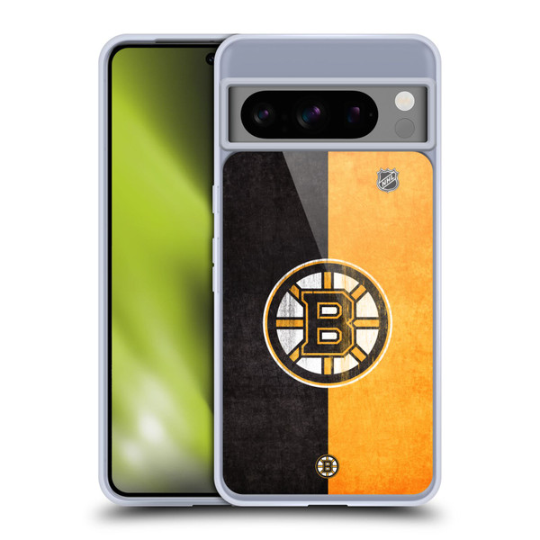 NHL Boston Bruins Half Distressed Soft Gel Case for Google Pixel 8 Pro