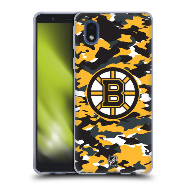 NHL Boston Bruins Camouflage Soft Gel Case for Samsung Galaxy A01 Core (2020)