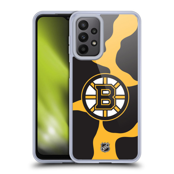 NHL Boston Bruins Cow Pattern Soft Gel Case for Samsung Galaxy A23 / 5G (2022)
