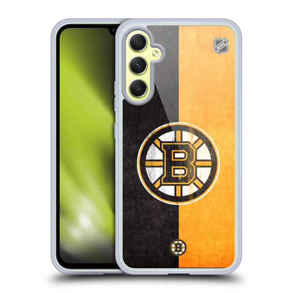 NHL Boston Bruins Half Distressed Soft Gel Case for Samsung Galaxy A34 5G