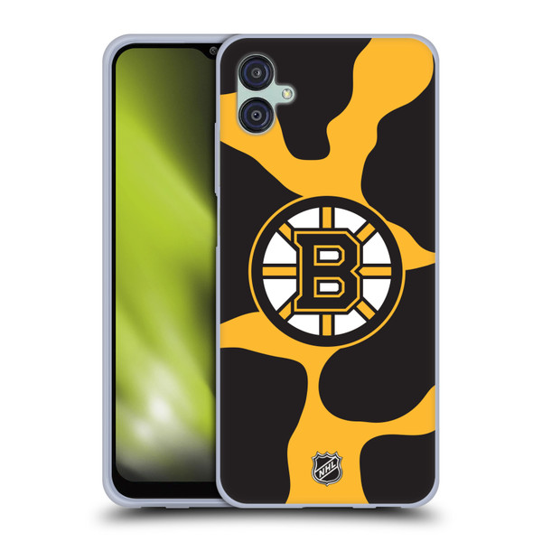 NHL Boston Bruins Cow Pattern Soft Gel Case for Samsung Galaxy M04 5G / A04e