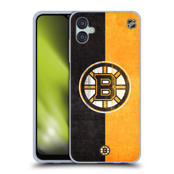 NHL Boston Bruins Half Distressed Soft Gel Case for Samsung Galaxy M04 5G / A04e