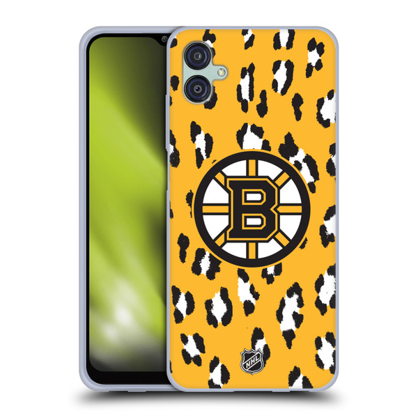 NHL Boston Bruins Leopard Pattern Soft Gel Case for Samsung Galaxy M04 5G / A04e