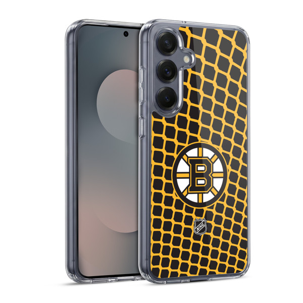 NHL Boston Bruins Net Pattern Soft Gel Case for Samsung Galaxy S25 & MagSafe