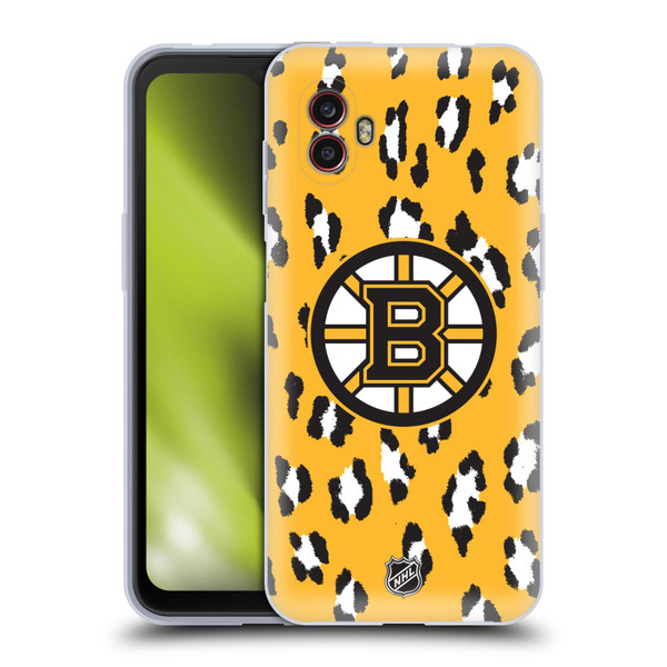NHL Boston Bruins Leopard Pattern Soft Gel Case for Samsung Galaxy Xcover6 Pro/Pro2